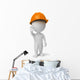 Stopped Construction Worker Wall Decal