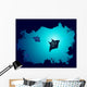 Underwater Murals - Background of a coral reef with manta ray Wall Mural