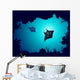 Underwater Murals - Background of a coral reef with manta ray Wall Mural