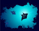 Underwater Murals - Background of a coral reef with manta ray Wall Mural