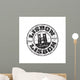 Lisbon Black Grunge Rubber Stamp Wall Decal