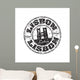 Lisbon Black Grunge Rubber Stamp Wall Decal