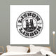 Lisbon Black Grunge Rubber Stamp Wall Decal