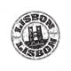 Lisbon Black Grunge Rubber Stamp Wall Decal