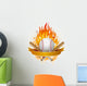 baseball with flames Wall Decal