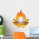 baseball with flames Wall Decal