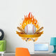baseball with flames Wall Decal