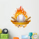 baseball with flames Wall Decal
