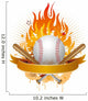 baseball with flames Wall Decal