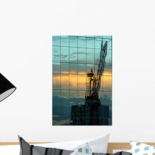 crane reflected Wall Mural