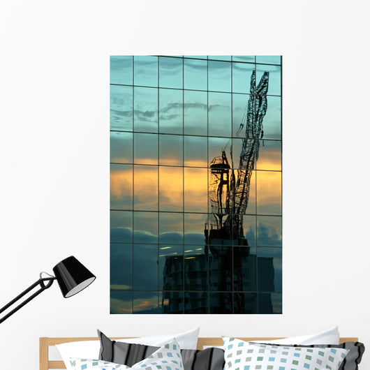 crane reflected Wall Mural
