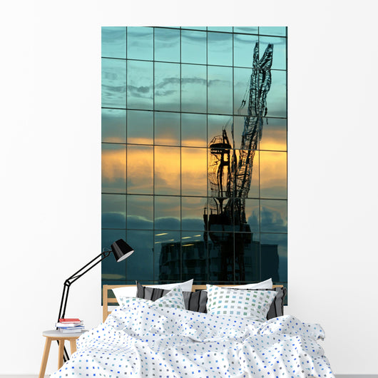 crane reflected Wall Mural