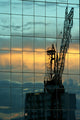crane reflected Wall Mural
