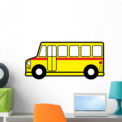 School Bus Wall Decal shown on a wall
