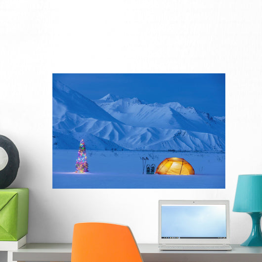 Backpacking Tent Lit up Wall Decal