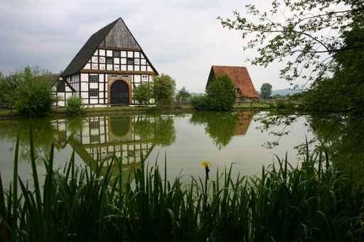 Timber-frame Houses Village Pond Wall Decal