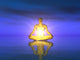 Water Meditation - Gold Blue Wall Mural