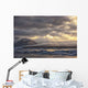Shafts of sunlight shine on the ice calves floating Wall Mural