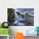 The mountain kirkjufell and waterfall kirkjufellsfoss Wall Mural