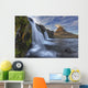 The mountain kirkjufell and waterfall kirkjufellsfoss Wall Mural