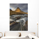 The mountain kirkjufell and waterfall kirkjufellsfoss Wall Mural