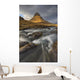 The mountain kirkjufell and waterfall kirkjufellsfoss Wall Mural