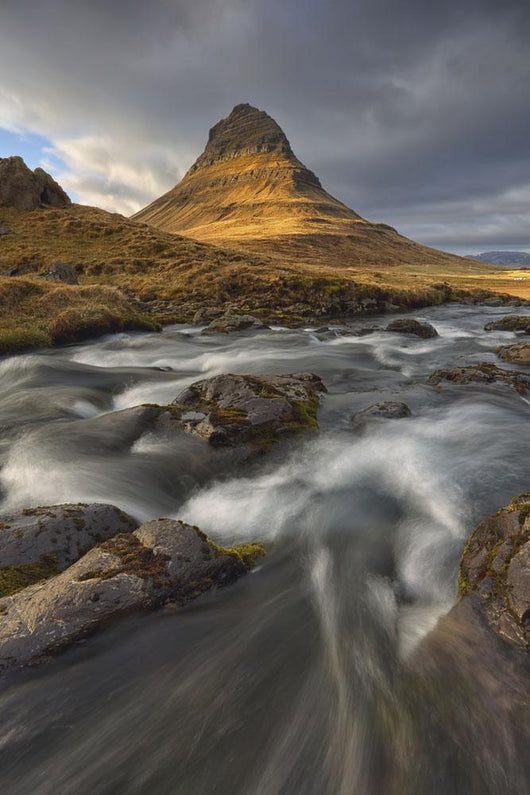 The mountain kirkjufell and waterfall kirkjufellsfoss Wall Mural