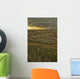 Lightning strike over badlands national park Wall Mural
