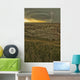 Lightning strike over badlands national park Wall Mural