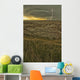 Lightning strike over badlands national park Wall Mural