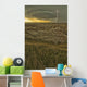 Lightning strike over badlands national park Wall Mural