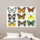 Some Various Butterflies White Wall Decal Design 1