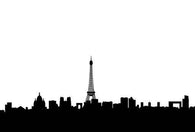 paris skyline silhouette blank Wall Decal