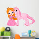 Beautiful princess and unicorn Wall Decal
