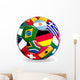 Soccer Ball Sports Flags Wall Decal