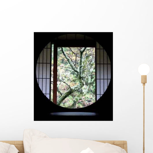 Round Window Japanese-style Room Wall Decal