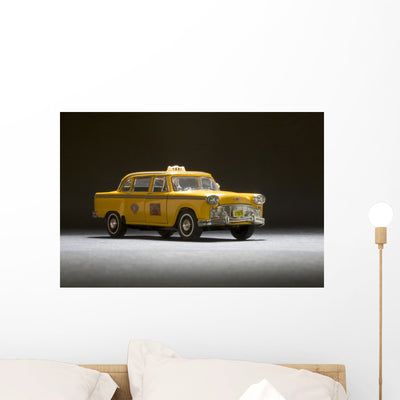 New York Taxi Wall Mural shown on a wall