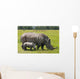 white rhinoceros with 2 weeks calf Wall Mural