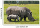 white rhinoceros with 2 weeks calf Wall Mural