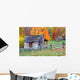 Log Cabins during Autumn Wall Decal