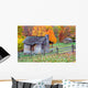 Log Cabins during Autumn Wall Decal