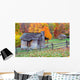 Log Cabins during Autumn Wall Decal