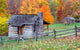 Log Cabins during Autumn Wall Decal
