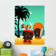 Beach character vector Wall Mural