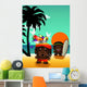 Beach character vector Wall Mural