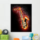 Saxophone in Flame Wall Mural