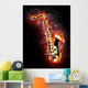Saxophone in Flame Wall Mural