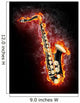 Saxophone in Flame Wall Mural
