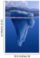 View Of An Iceberg Above And Below The Surface Of The Water Wall Mural