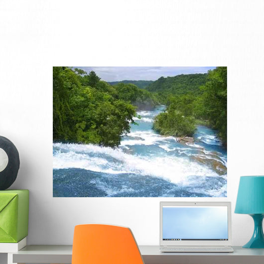 Agua Azul Waterfalls Blue Wall Decal